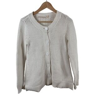 Soft Surroundings Cream‎ Cardigan Sweater Women's S Cottagecore Grandmacore